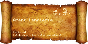 Ament Henrietta névjegykártya