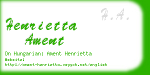 henrietta ament business card